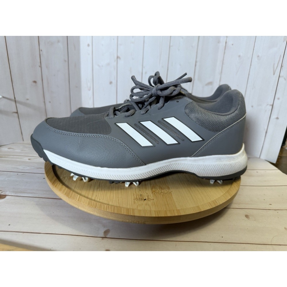 Adidas Men's Size 10.5 Tech Response 3.0 Athletic Spiked Golf Shoes Gray White